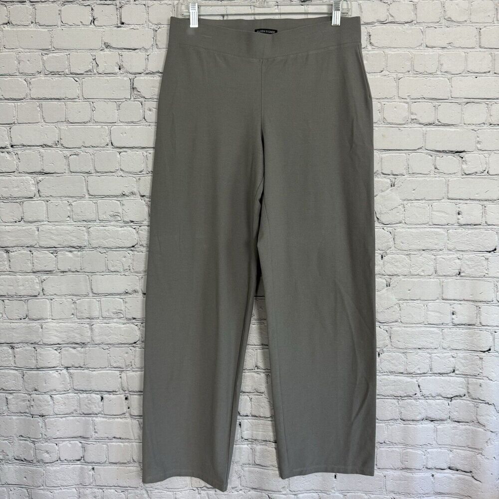 Eileen Fisher Pants Washable Stretch Crepe Pull On, Smoke Gray M